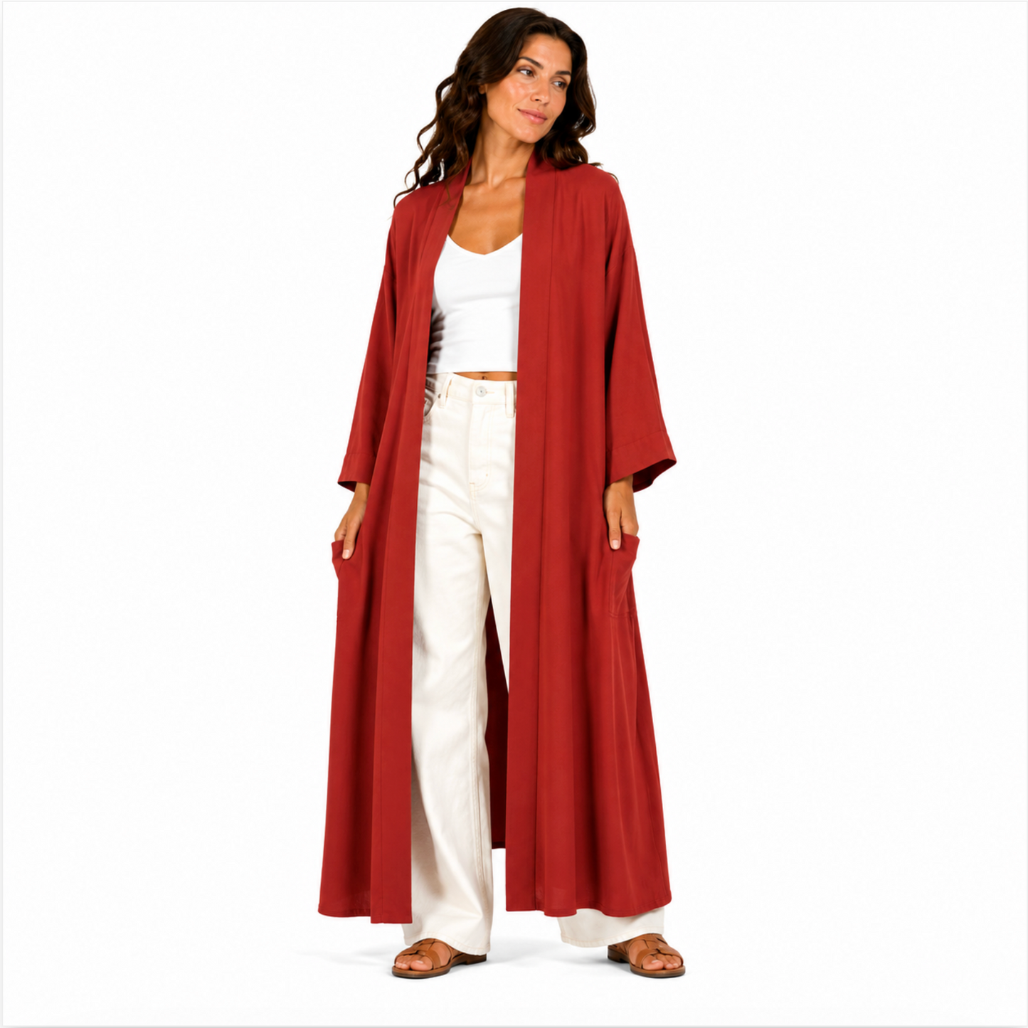 Kimono Long Femme Fluide Oversize Chic – Gilet Long Léger Taille Unique