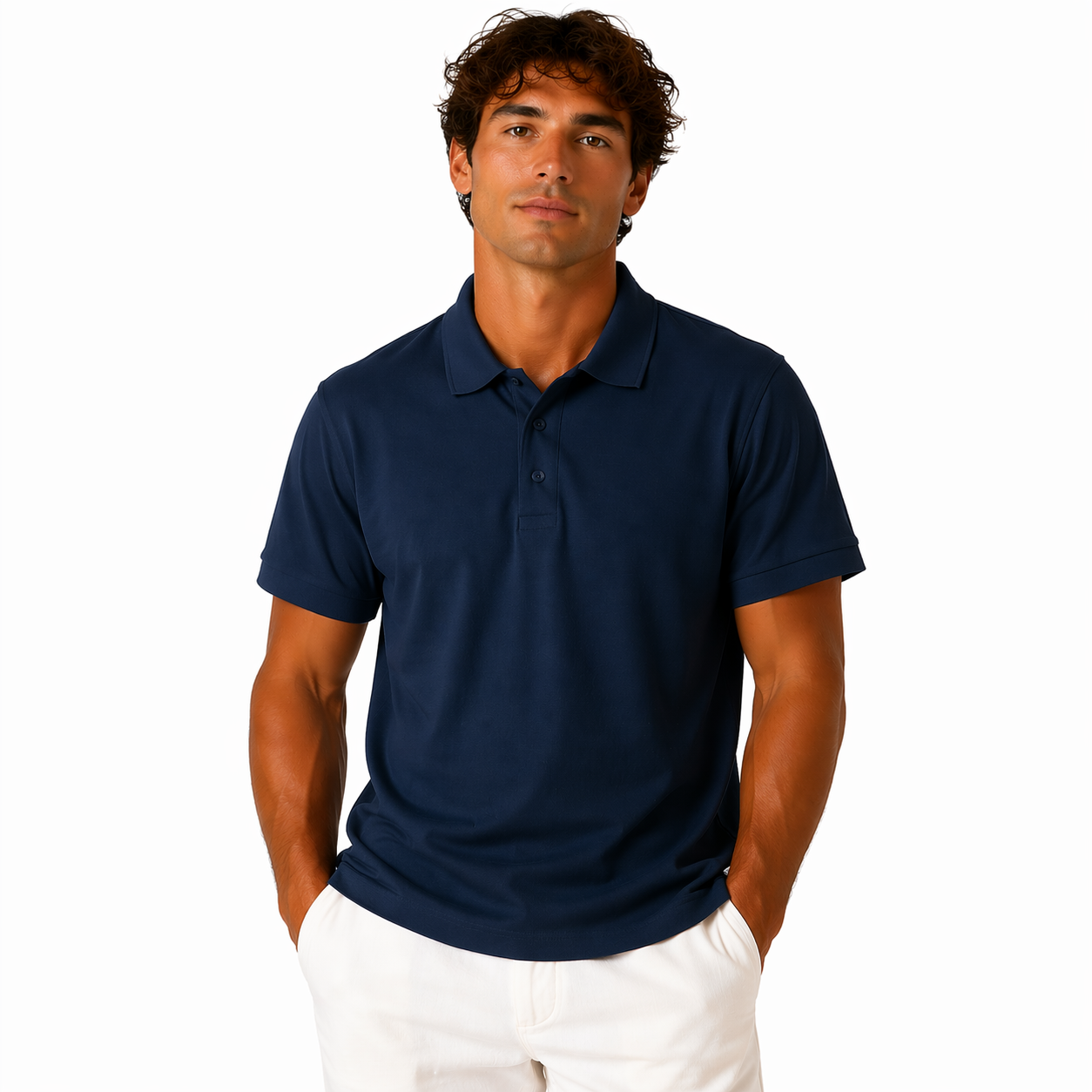 Polo Homme Uni Premium – Coupe Moderne & Tissu Respirant