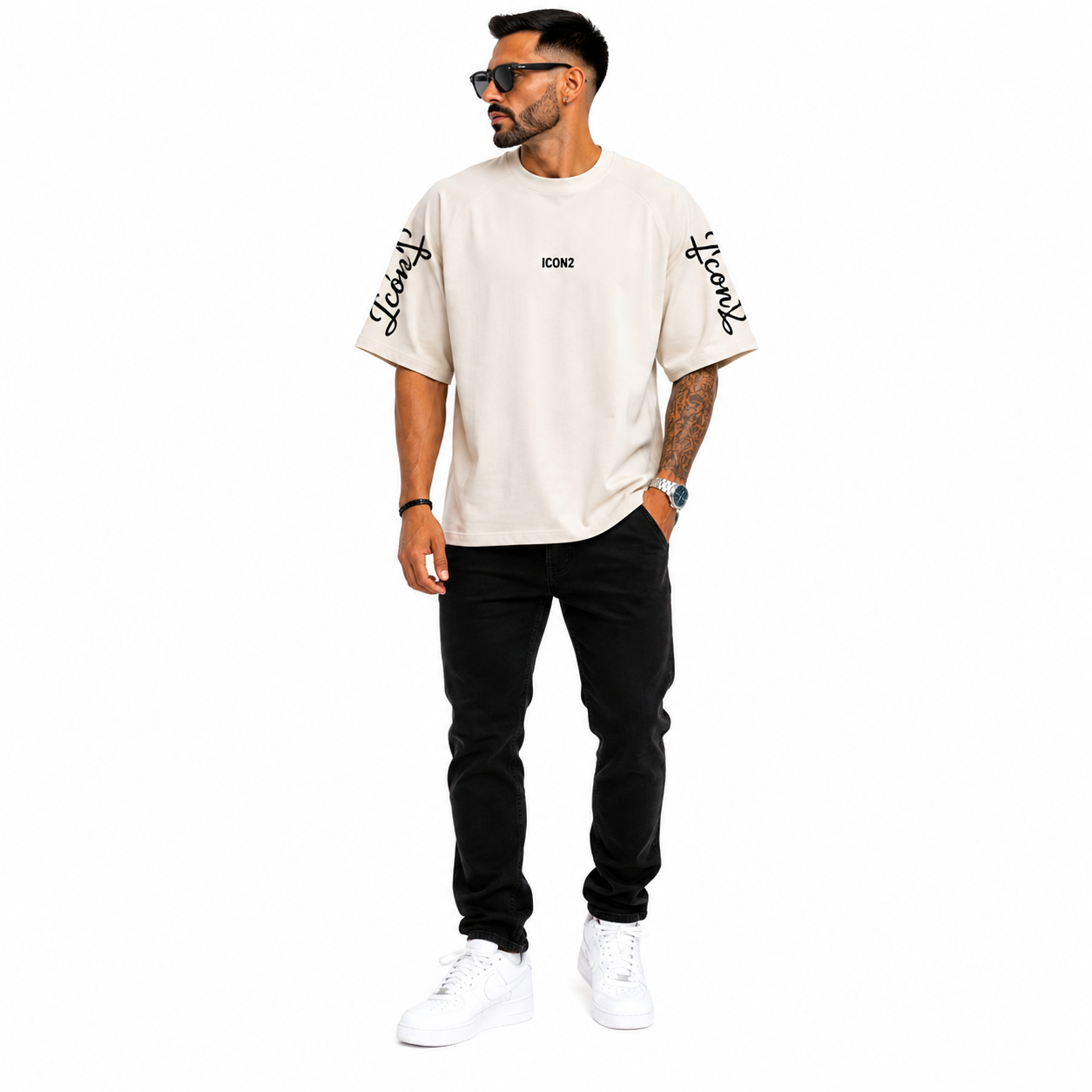 T-Shirt Homme Oversize ICON2 Streetwear Tendance Moderne