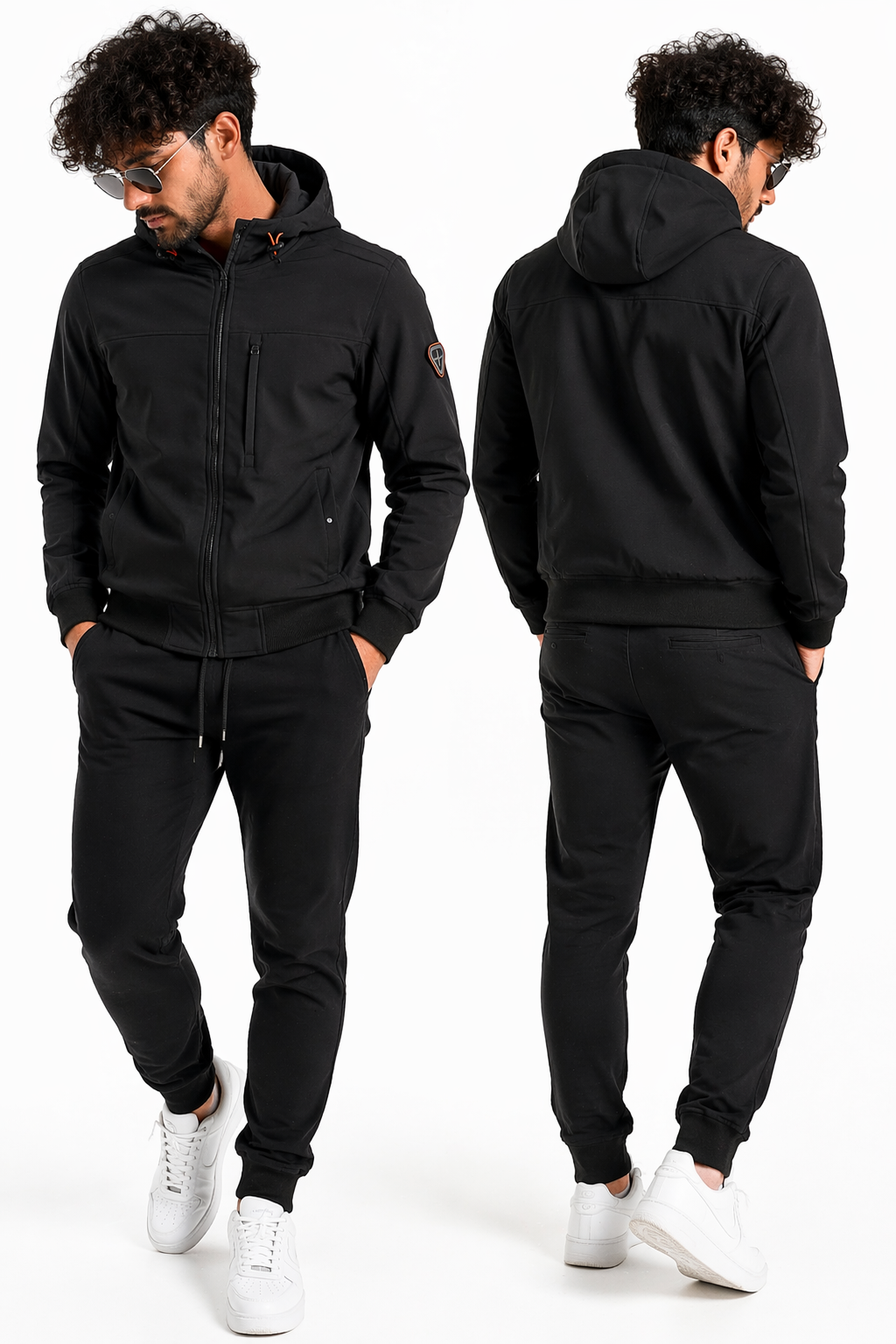 Veste homme à capuche zippée – coupe ajustée, style urbain moderne, détails premium