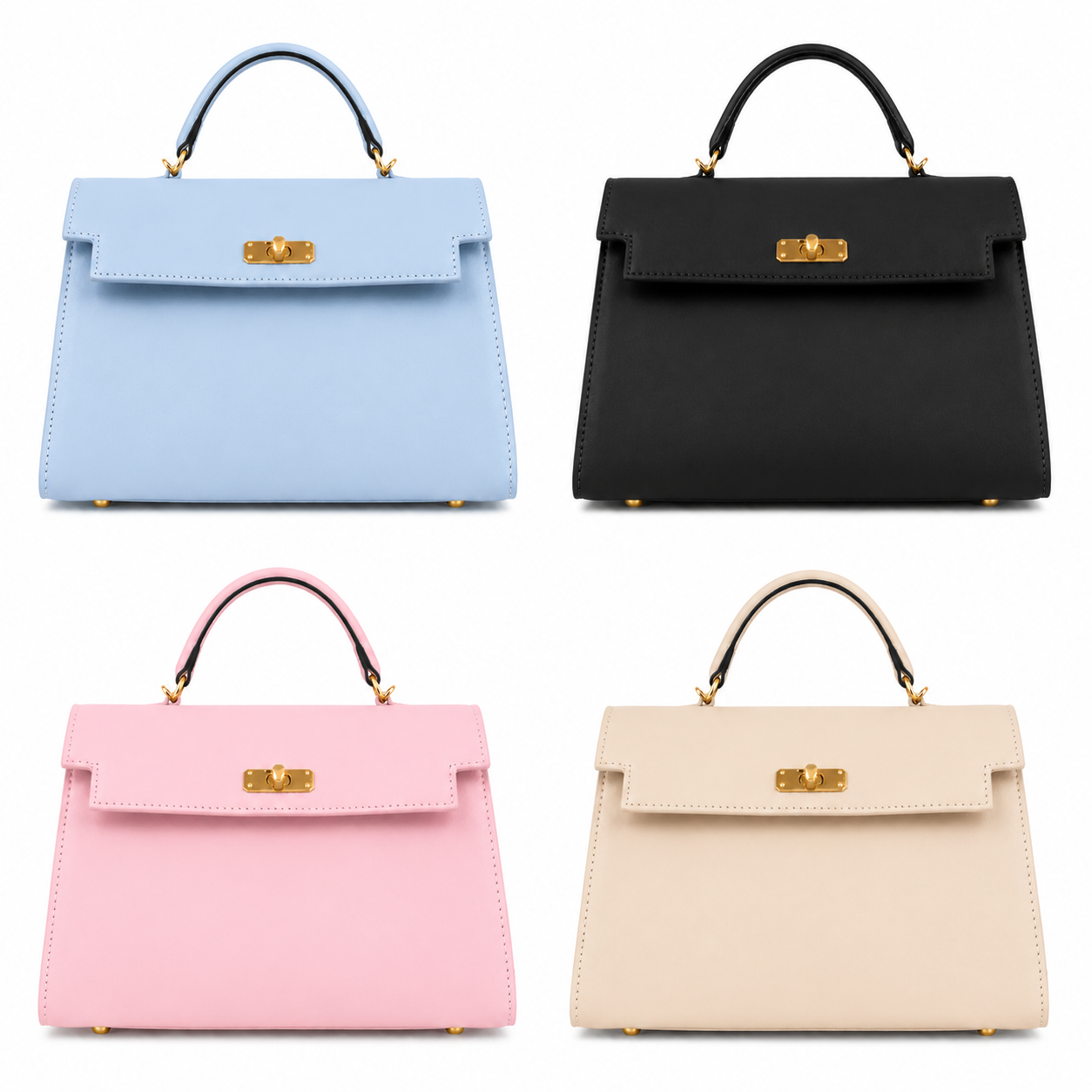 Sac à Main Élégant Femme Rigide Chic Doré