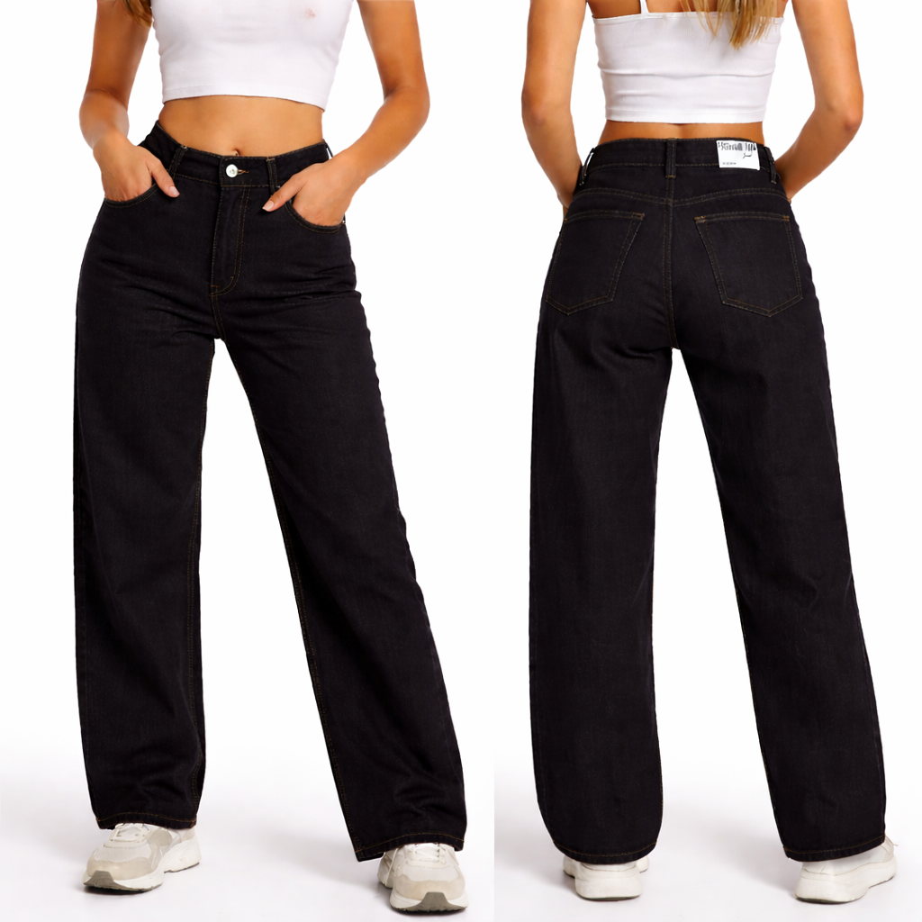 Jean Wide Leg Femme Taille Haute “Nova” – Coupe Large Chic & Tendance