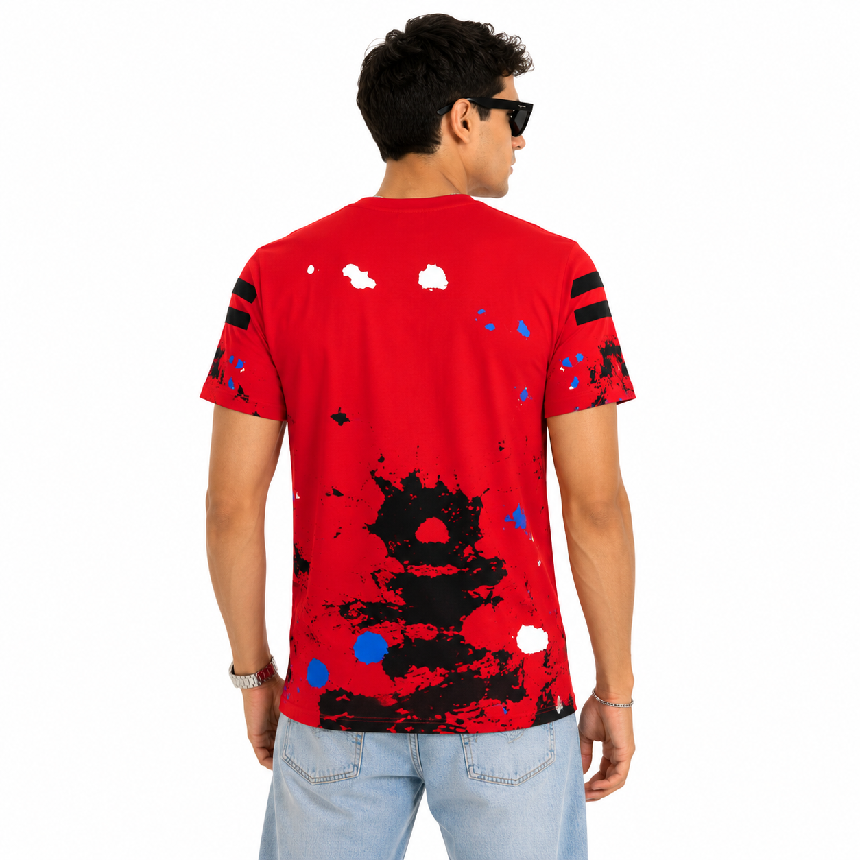 T-shirt Homme Fluo – Imprimé Streetwear Multicolore