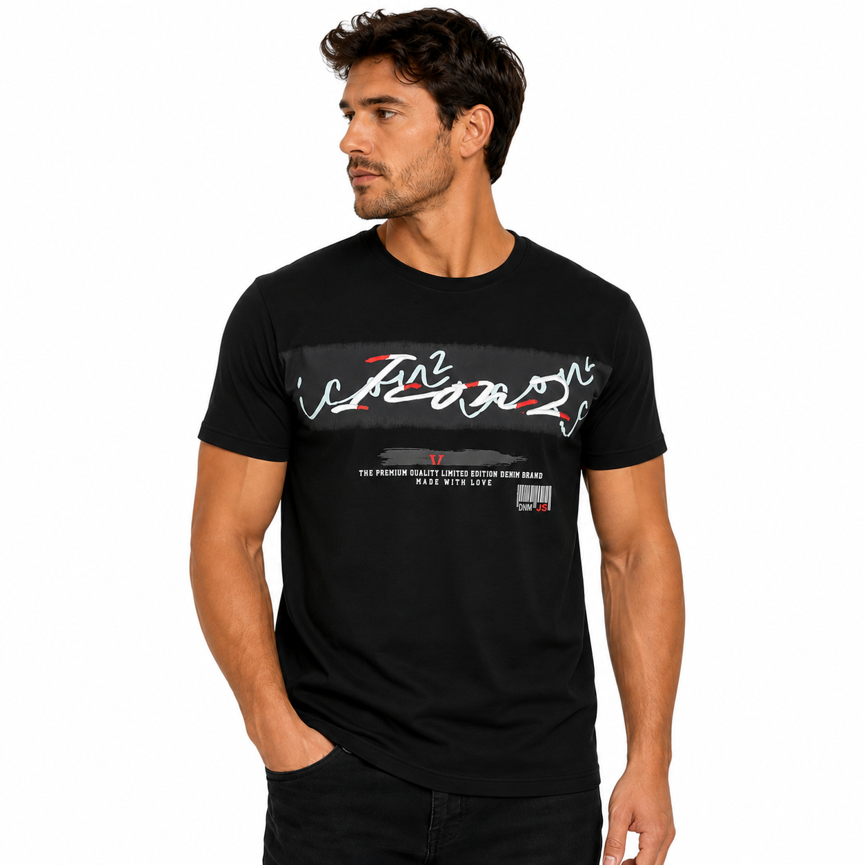 T-shirt Homme Blanc Imprimé – Style Streetwear Moderne