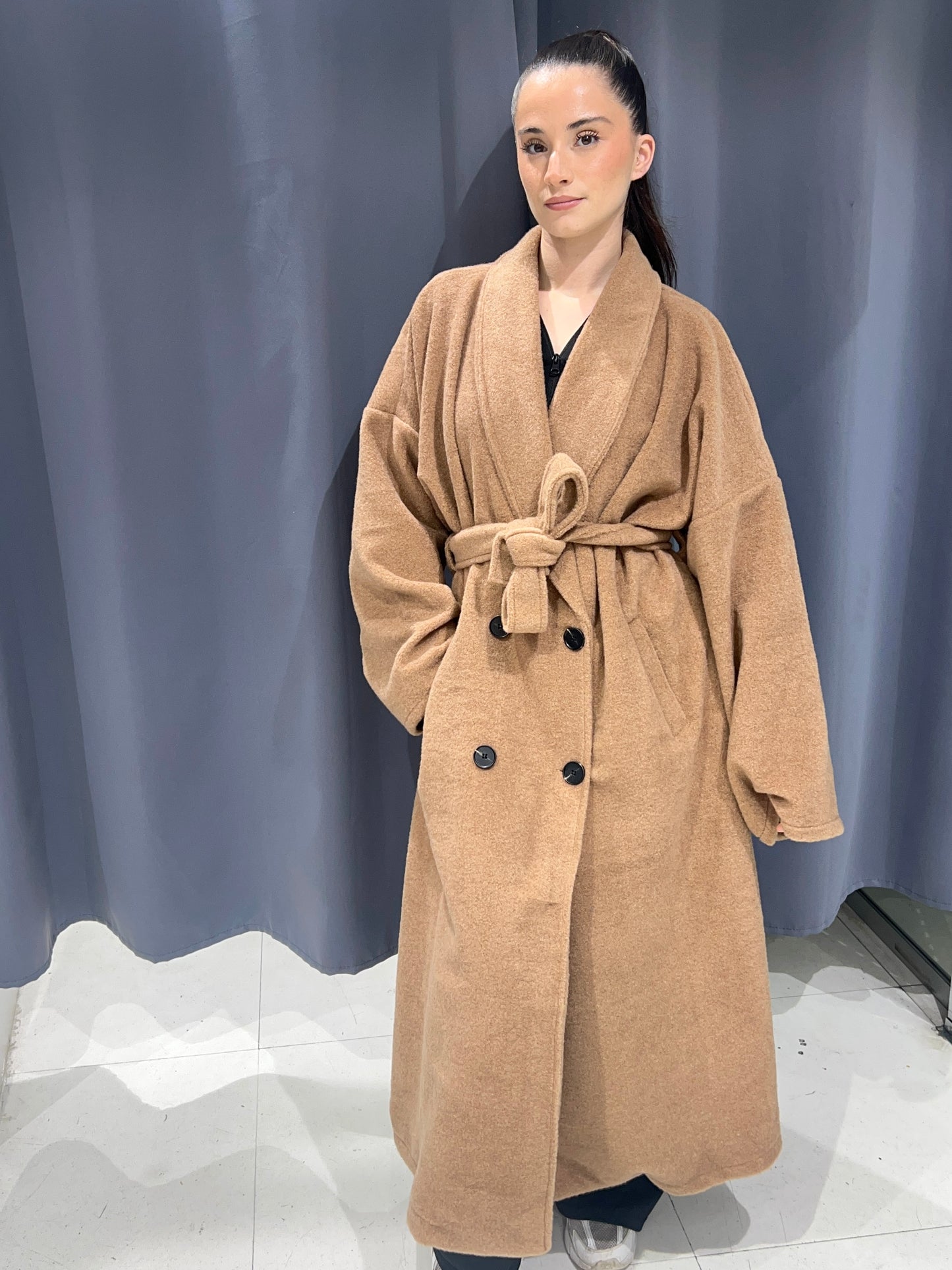 Manteau long oversize ceinture 243