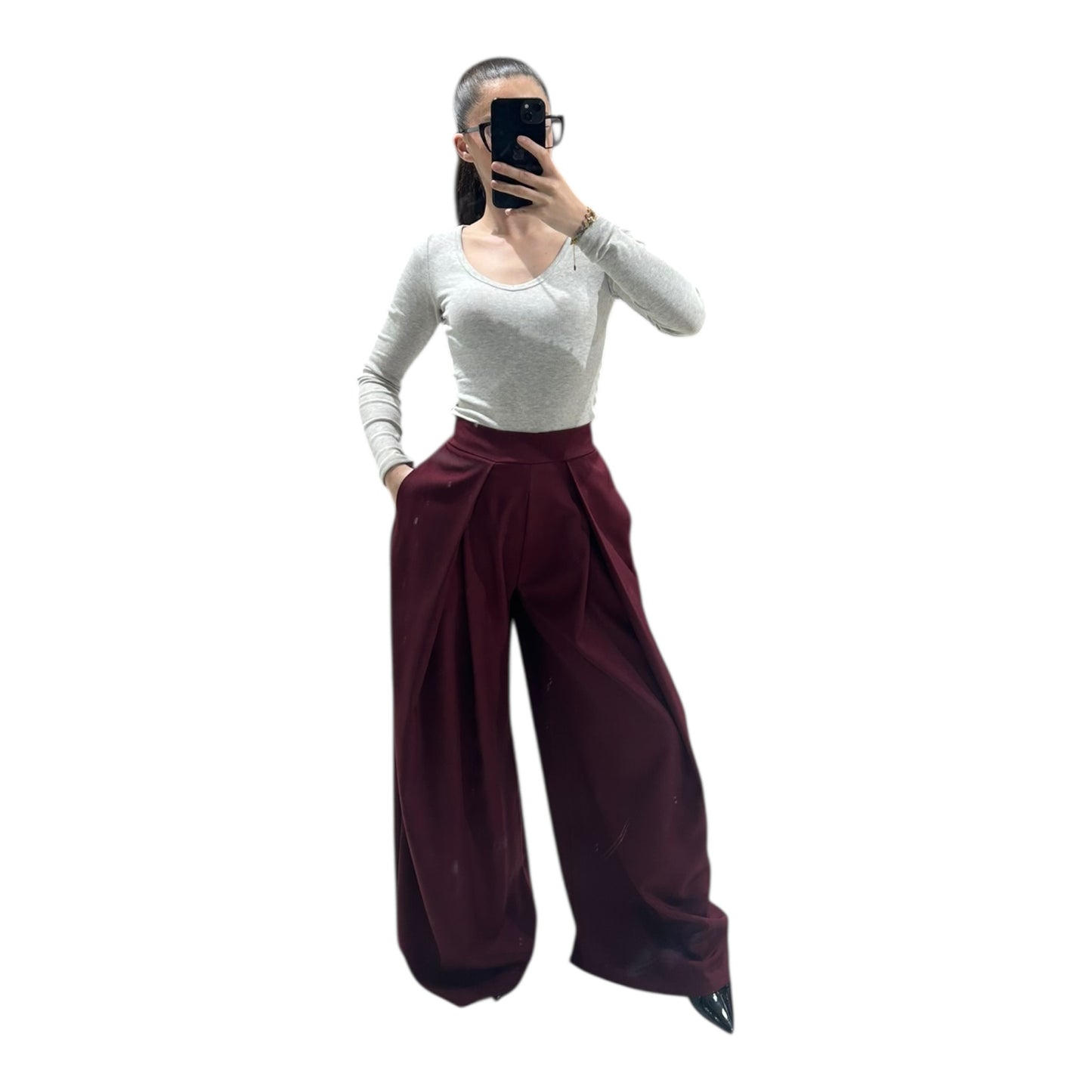 Pantalon Large Femme Taille Haute Fluide Chic Oversize Moderne