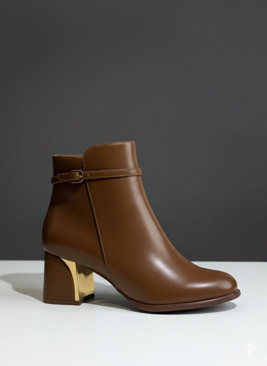 bottines à talon en simili cuir