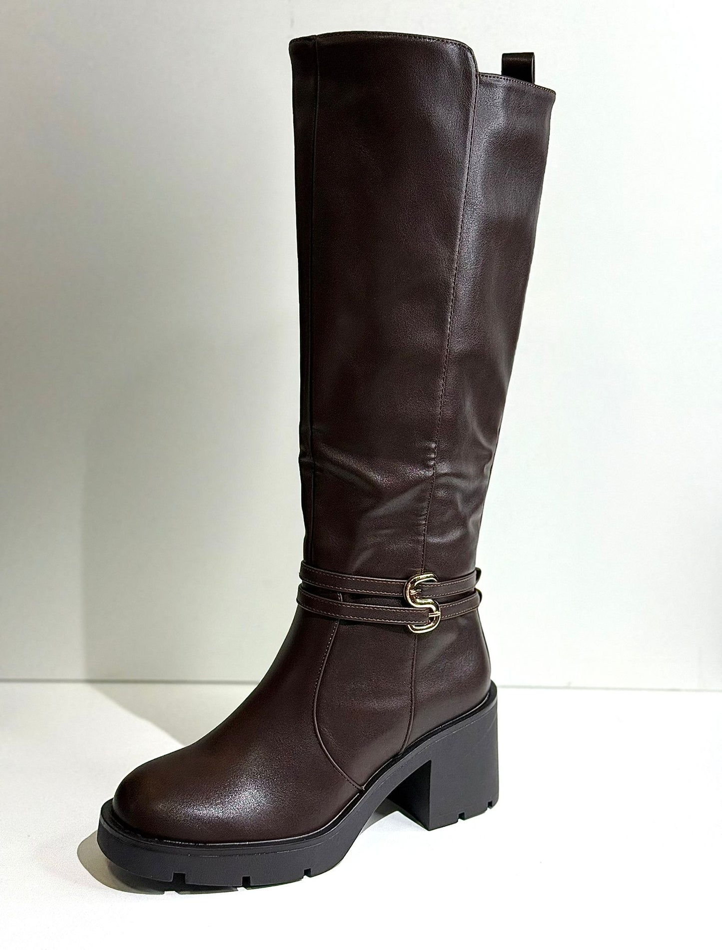 Bottes Hautes à Talon Large