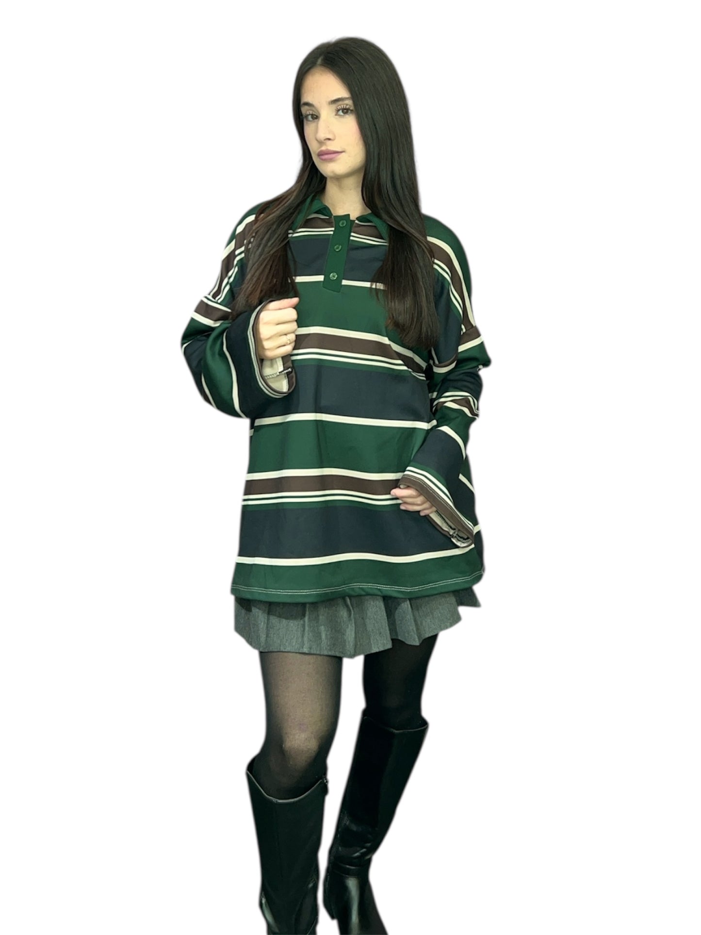 Pull oversize stylé a rayures 248