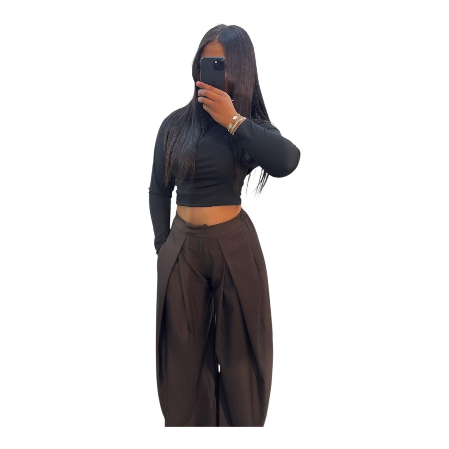 Pantalon Fashion Femme Taille Haute Fluide Oversize Chic Moderne