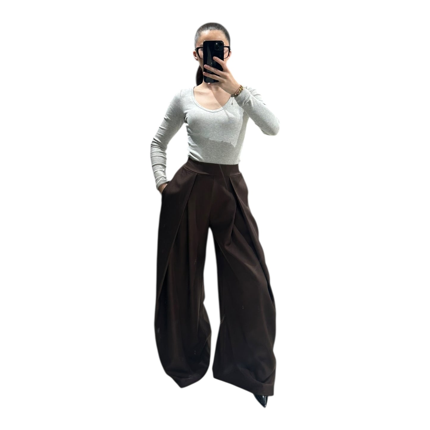 Pantalon Large Femme Taille Haute Fluide Chic Oversize Moderne