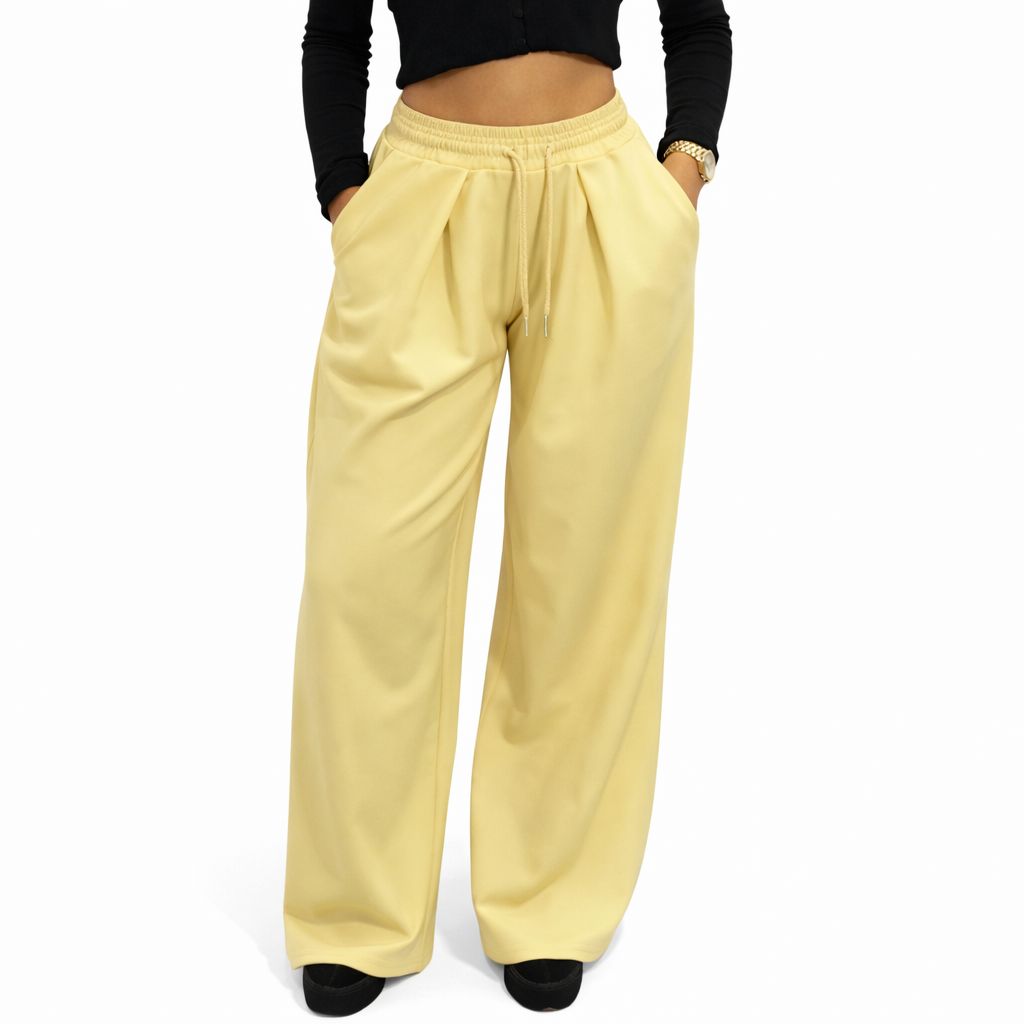 Pantalon femme taille élastique avec cordon – pantalon fluide confortable – taille unique – style casual moderne