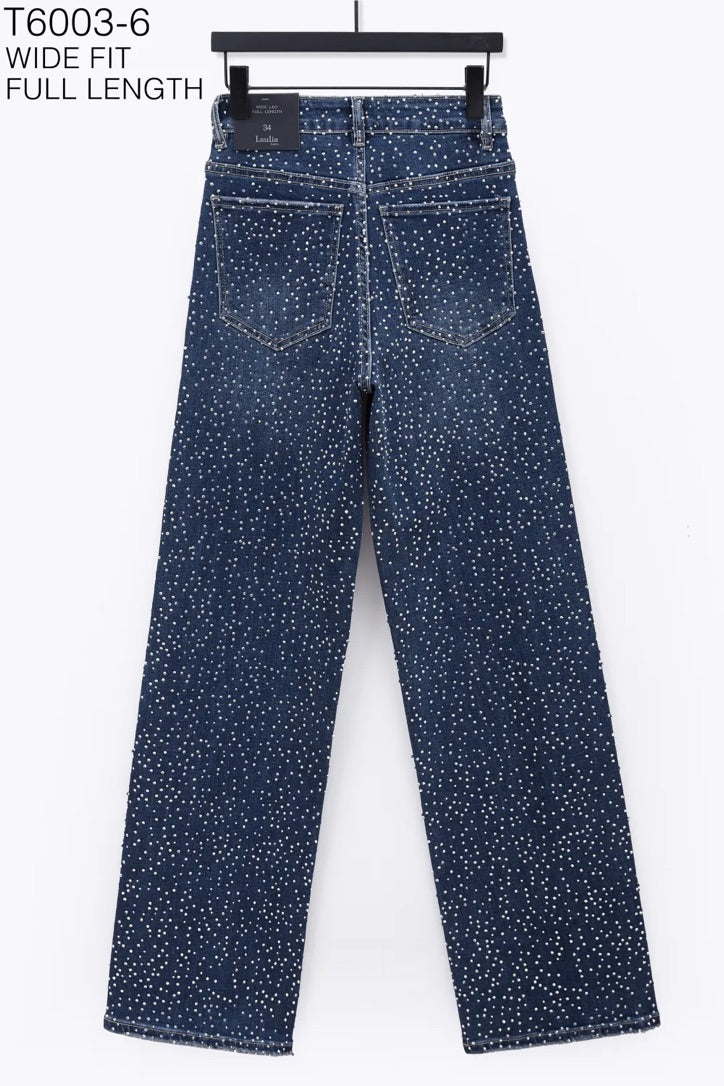 Jean Wide Leg Full Strass Effet Wow