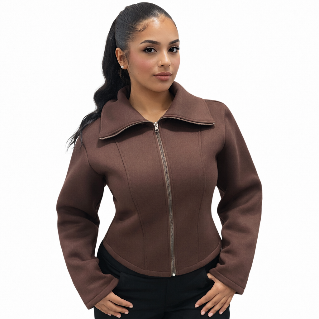 Formgebende Reißverschlussjacke Eleganter Schnitt Premium Komfort Weicher Und Dicker Stoff Ideal Für Die Übergangszeit Und Milde Winter