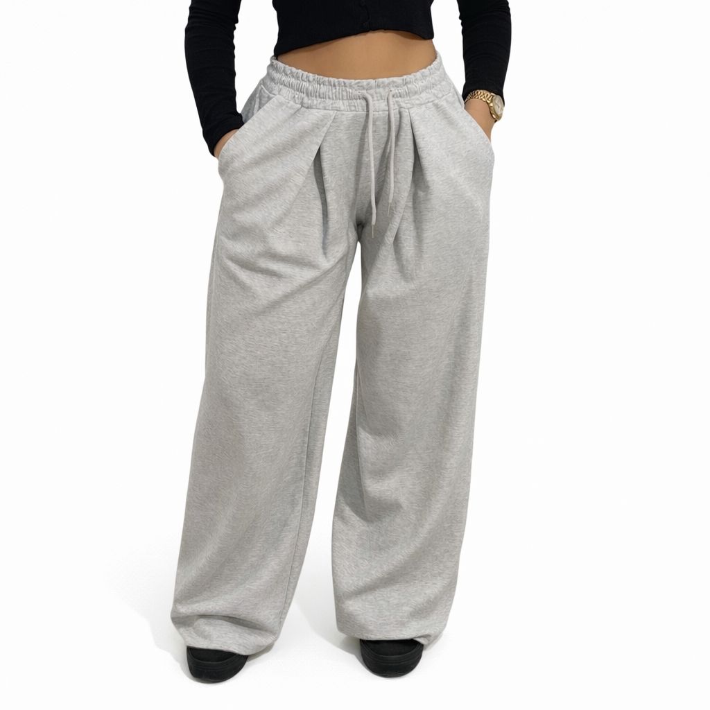 Pantalon femme taille élastique avec cordon – pantalon fluide confortable – taille unique – style casual moderne