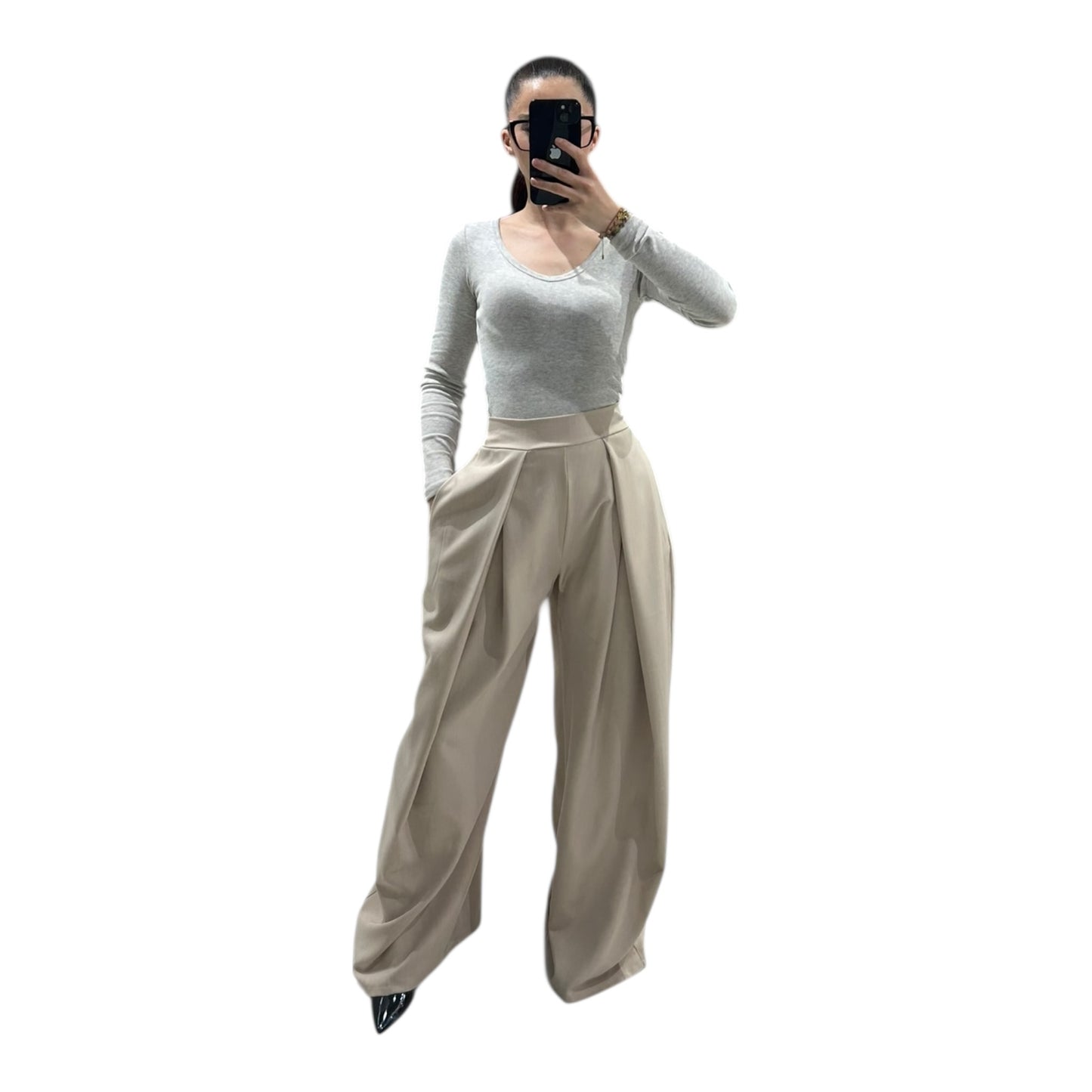 Pantalon Large Femme Taille Haute Fluide Chic Oversize Moderne