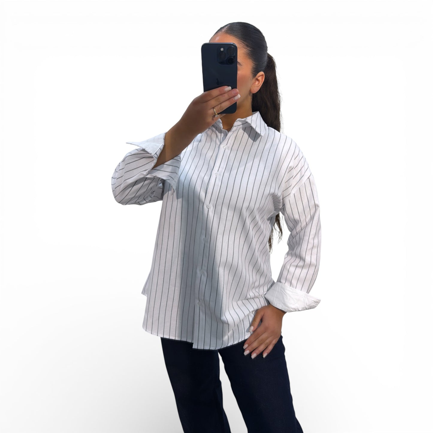 Chemise à Rayures Verticales pour Femme