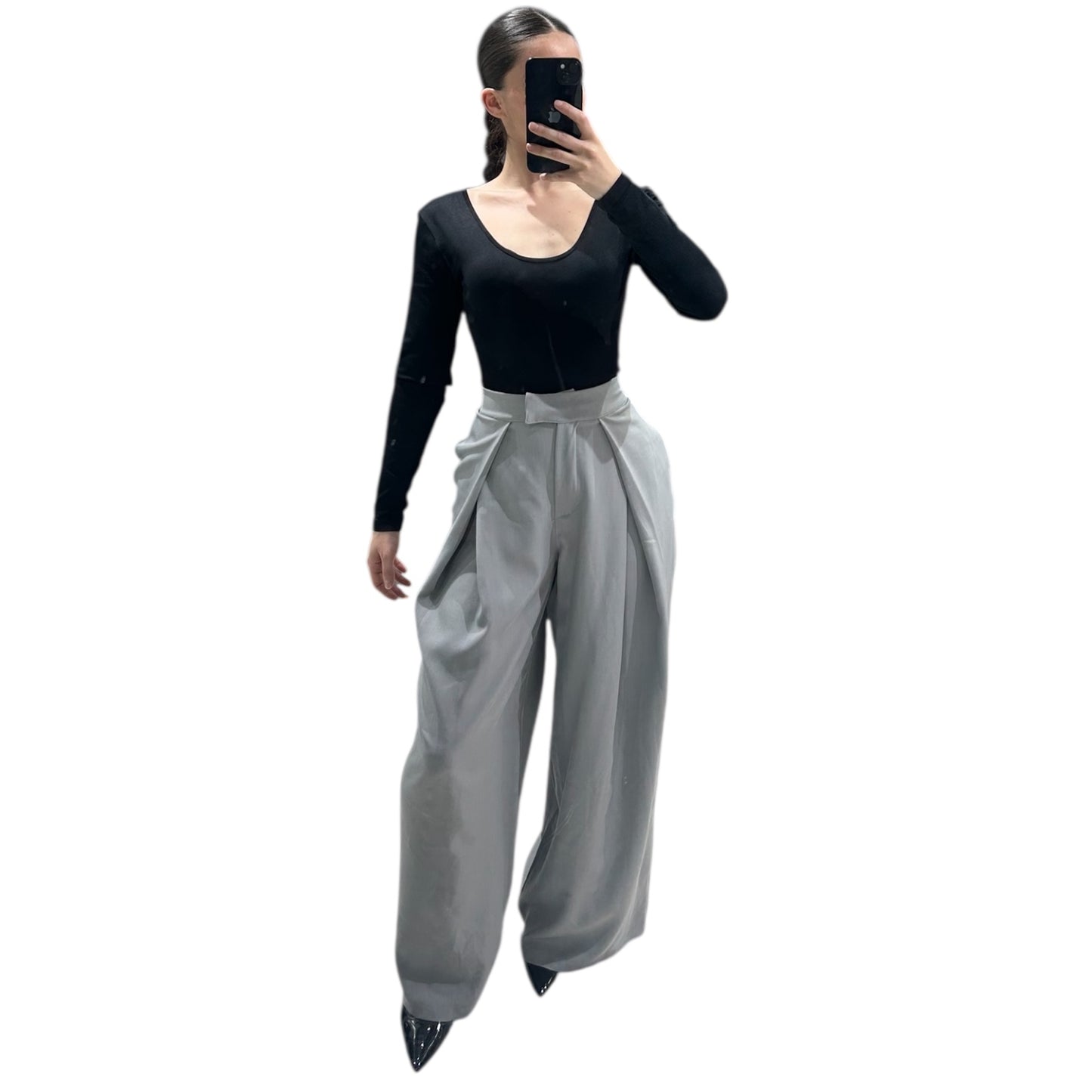 Pantalon Fashion Femme Taille Haute Fluide Oversize Chic Moderne