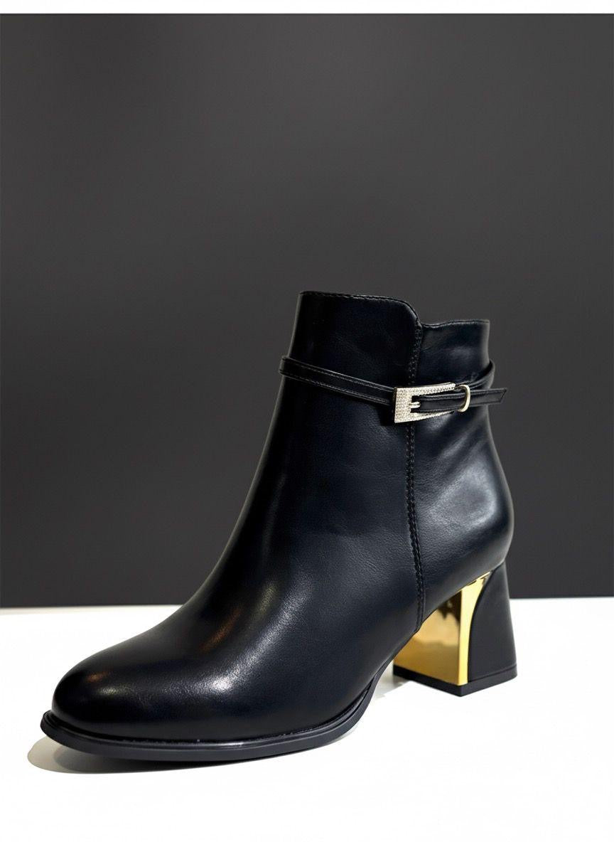 bottines à talon en simili cuir