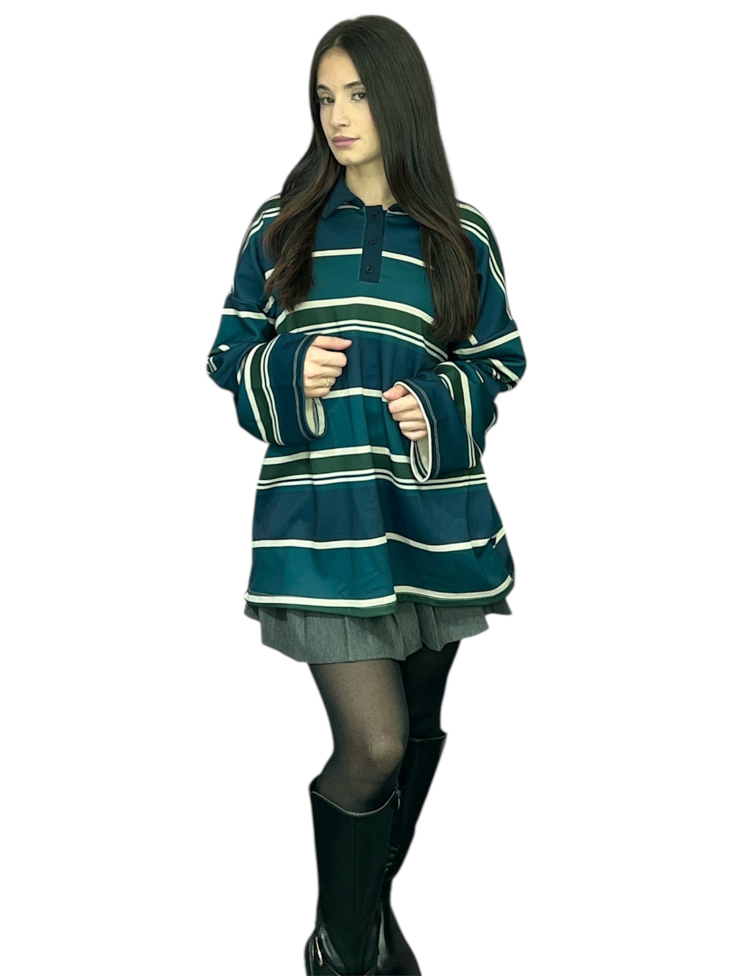 Pull oversize stylé a rayures 248