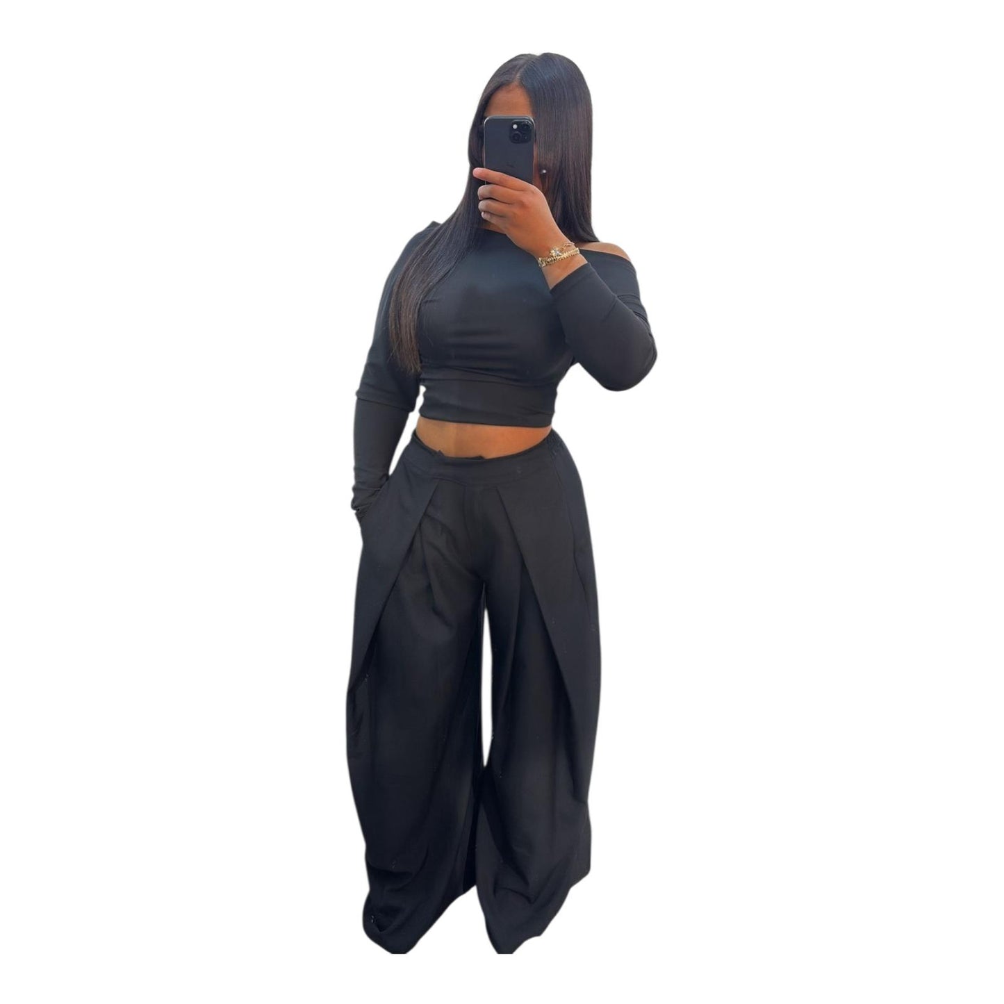 Pantalon Fashion Femme Taille Haute Fluide Oversize Chic Moderne