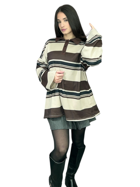 Pull oversize stylé a rayures 248