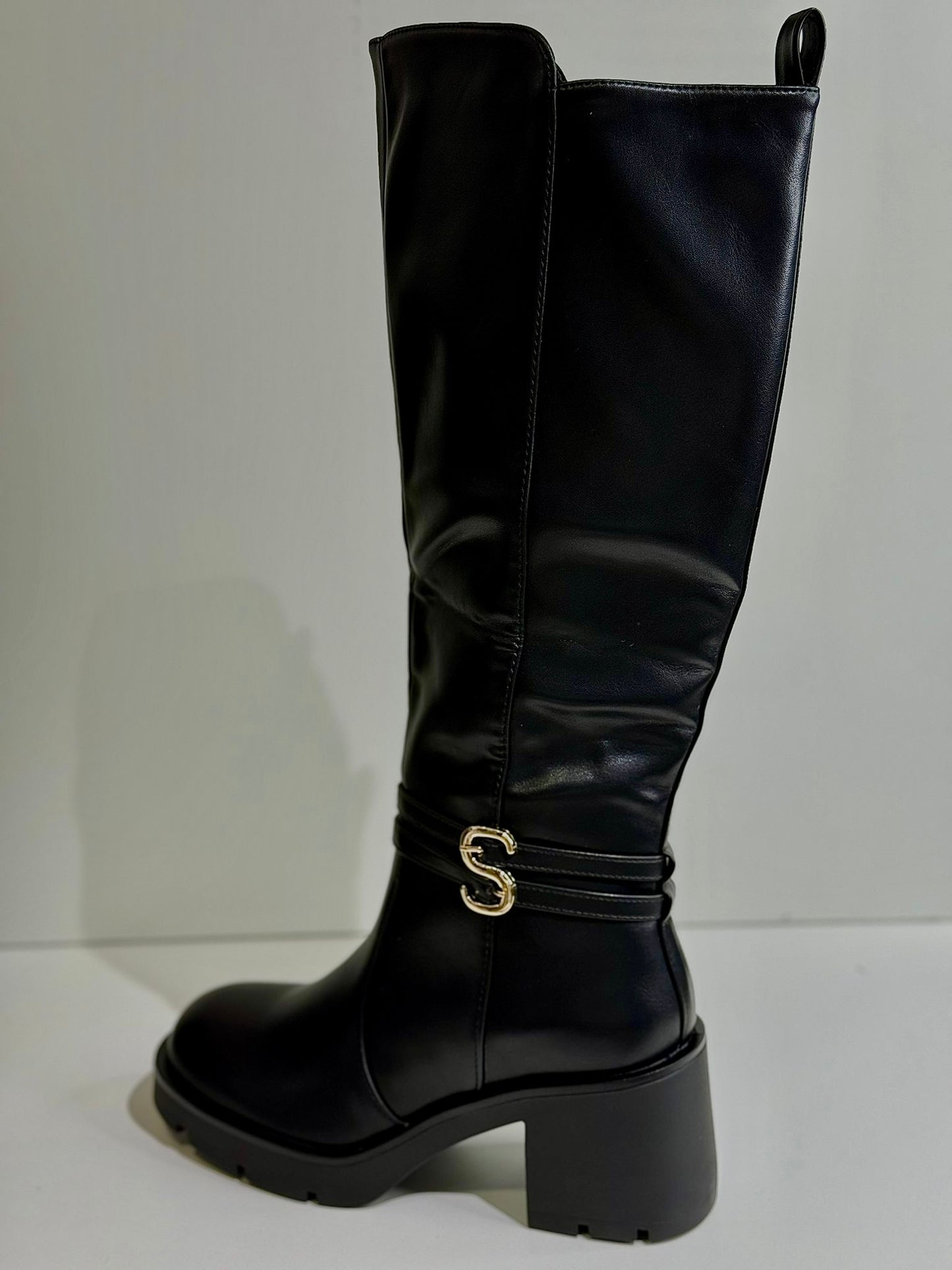Bottes Hautes à Talon Large