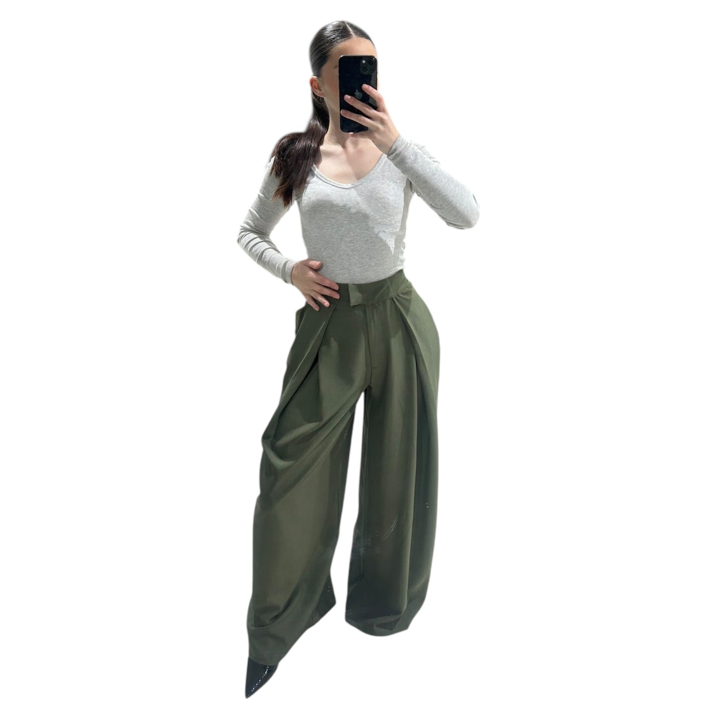 Pantalon Fashion Femme Taille Haute Fluide Oversize Chic Moderne