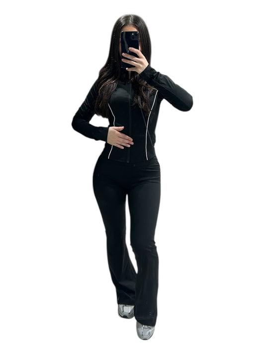 Ensemble haut zippé & pantalon évasé 265