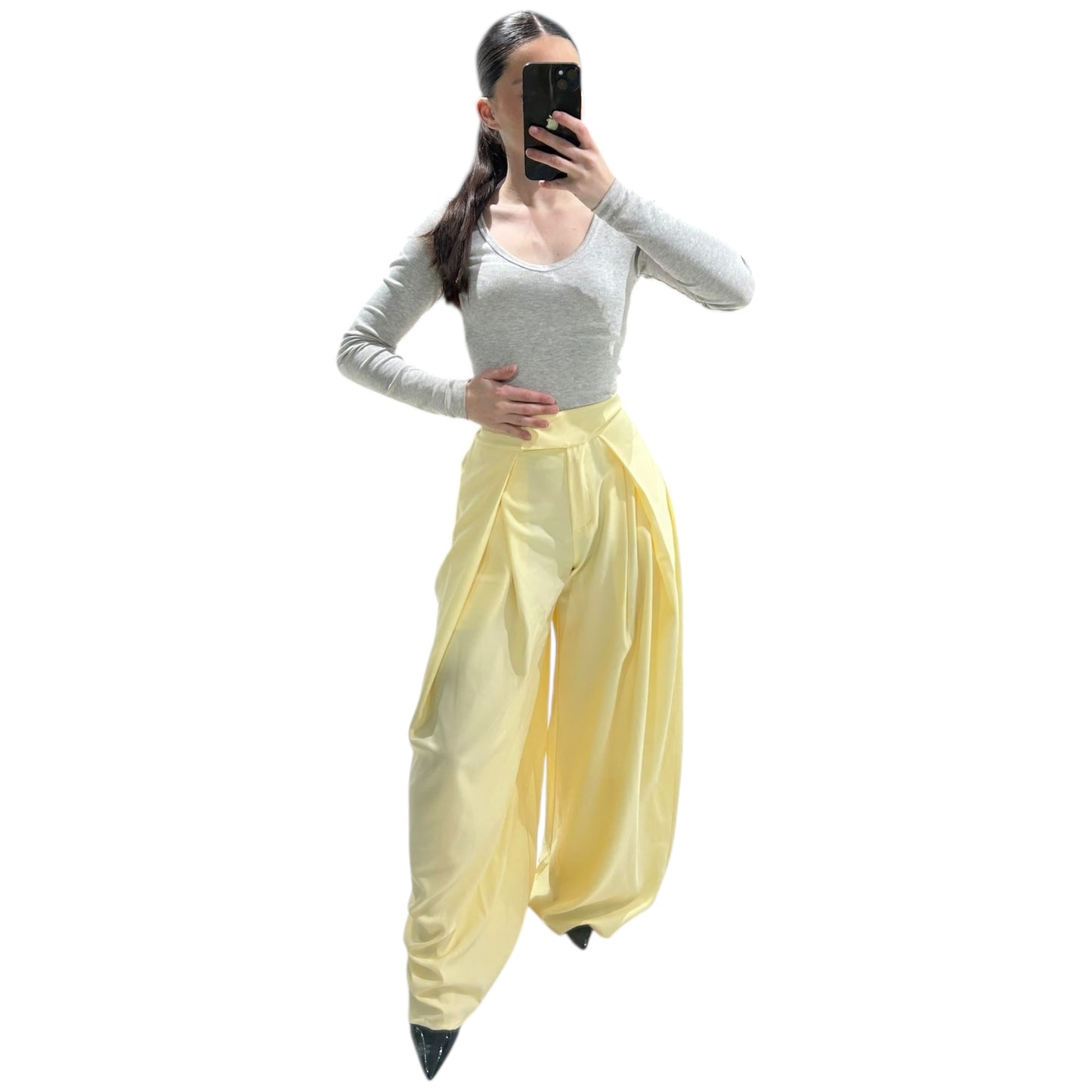 Pantalon Fashion Femme Taille Haute Fluide Oversize Chic Moderne