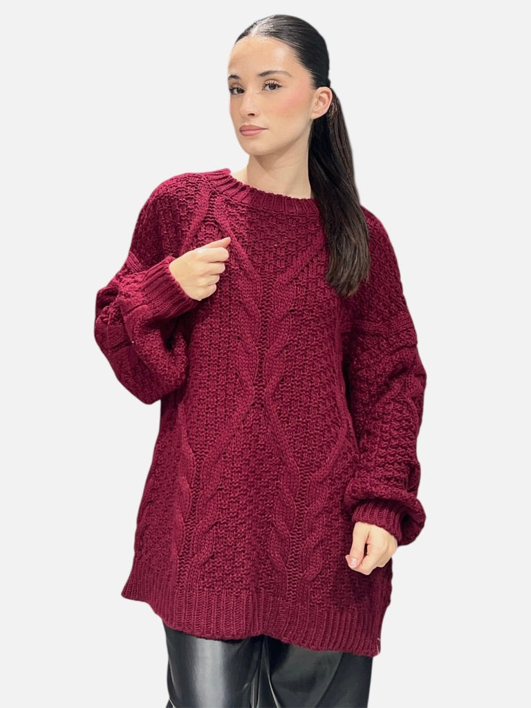 Pull en maille torsadée