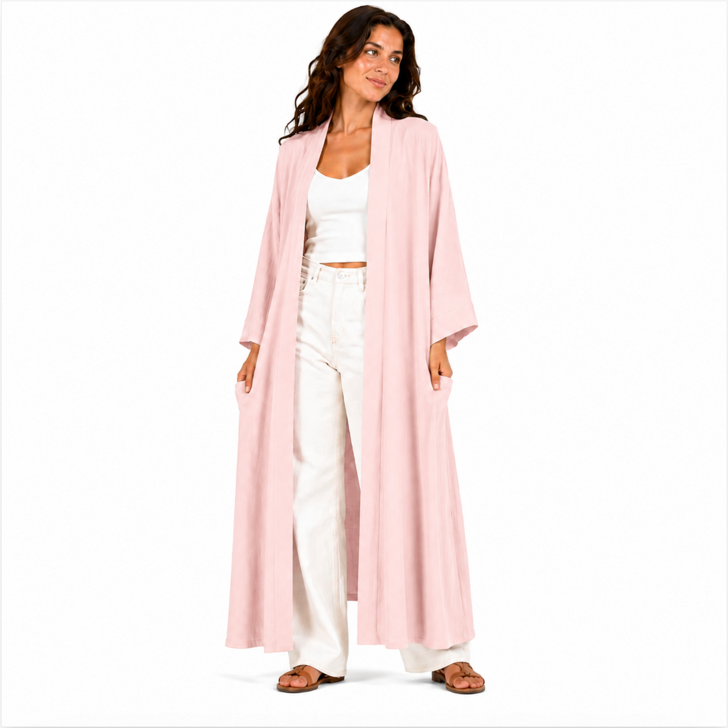 Elegantes langes Kleid – Fließender Kimono