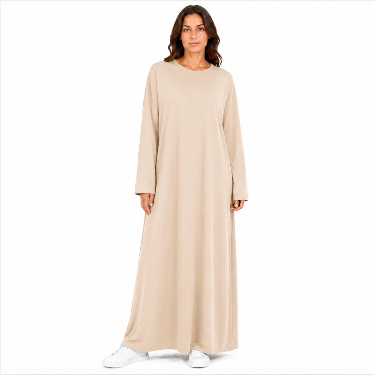 Robe Longue Oversize Femme – Manches Longues, Coupe Fluide – Taille Unique