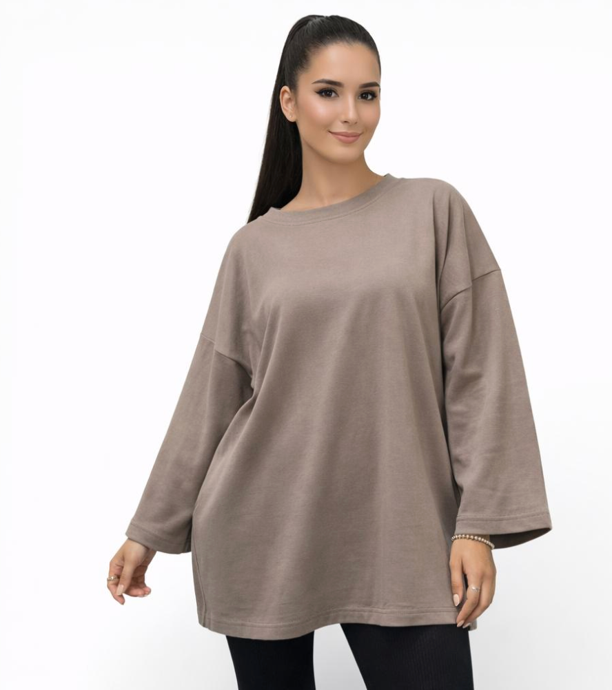 T-shirt Oversize Femme 100 % Confort – Haut Long Fluide Taille Unique