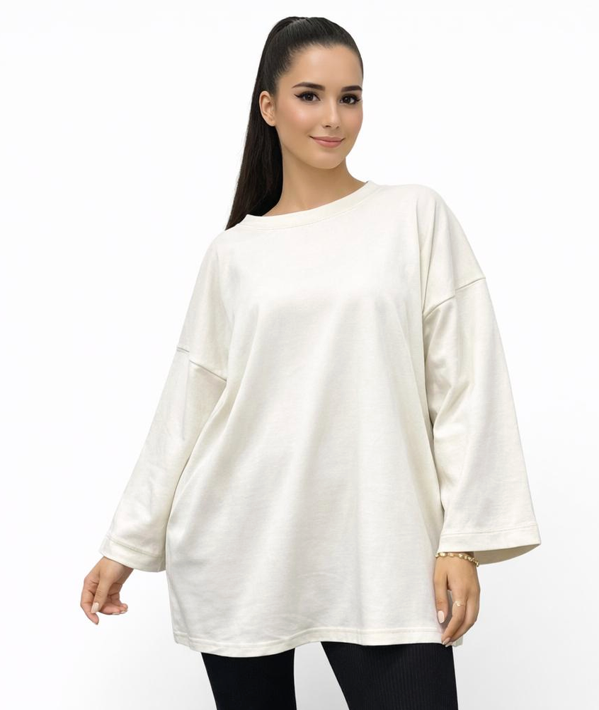T-shirt Oversize Femme 100 % Confort – Haut Long Fluide Taille Unique