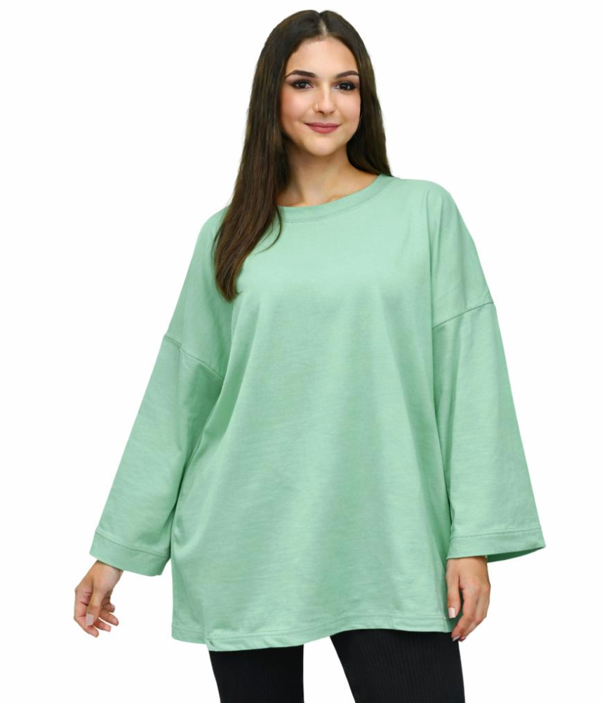 T-shirt Oversize Femme 100 % Confort – Haut Long Fluide Taille Unique