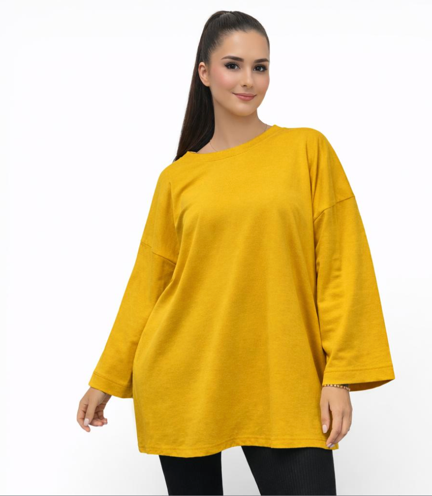 T-shirt Oversize Femme 100 % Confort – Haut Long Fluide Taille Unique