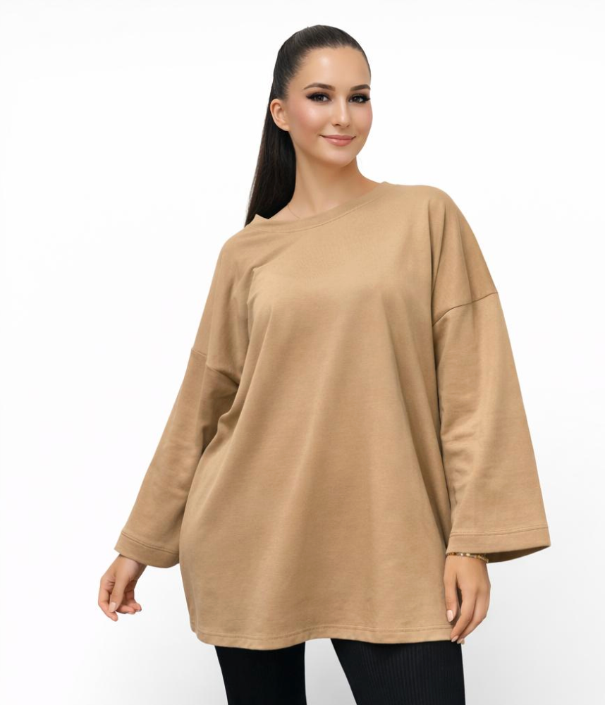T-shirt Oversize Femme 100 % Confort – Haut Long Fluide Taille Unique
