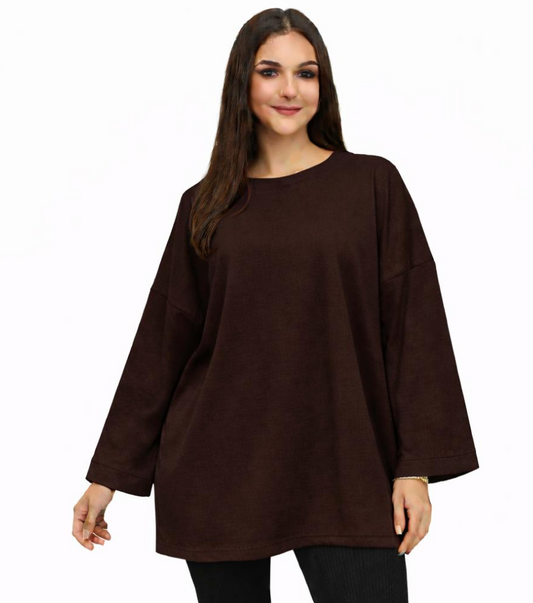 T-shirt Oversize Femme 100 % Confort – Haut Long Fluide Taille Unique