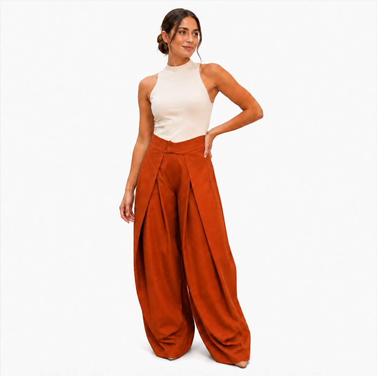 Women's High-Waisted Fluid Oversized Chic Modern Fashion Trousers