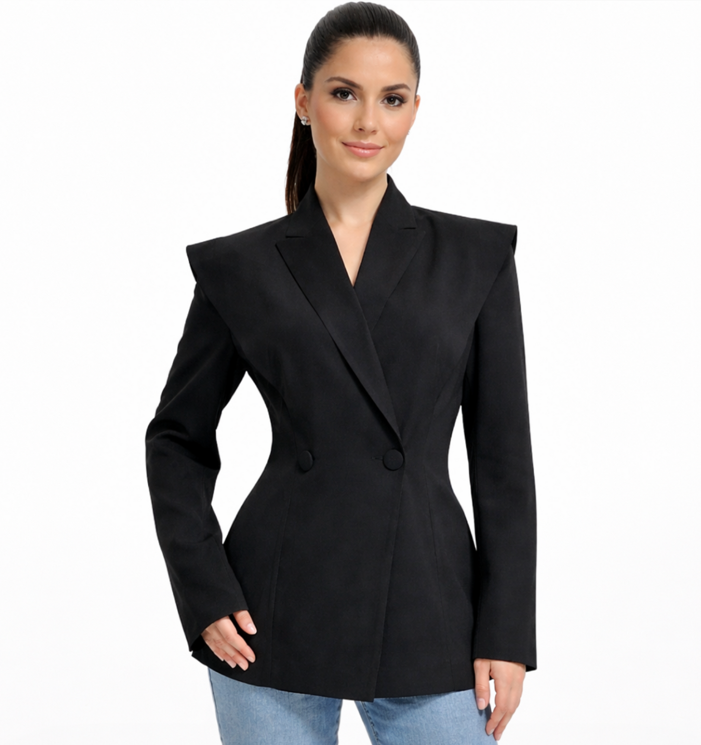 Blazer Femme Structuré Épaules Marquées