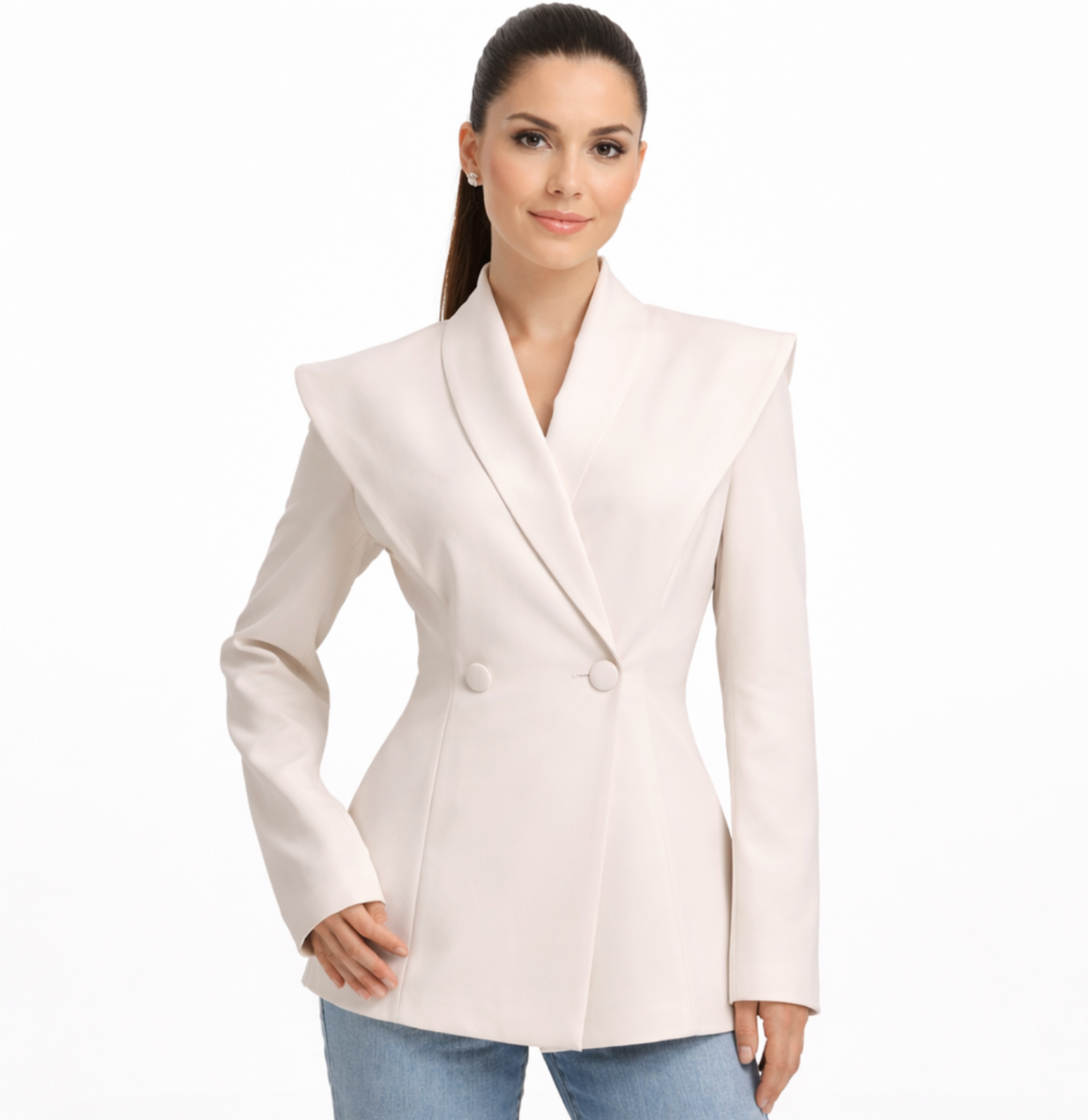 Blazer Femme Structuré Épaules Marquées