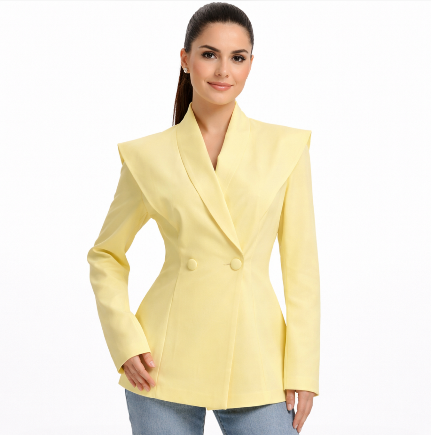 Blazer Femme Structuré Épaules Marquées