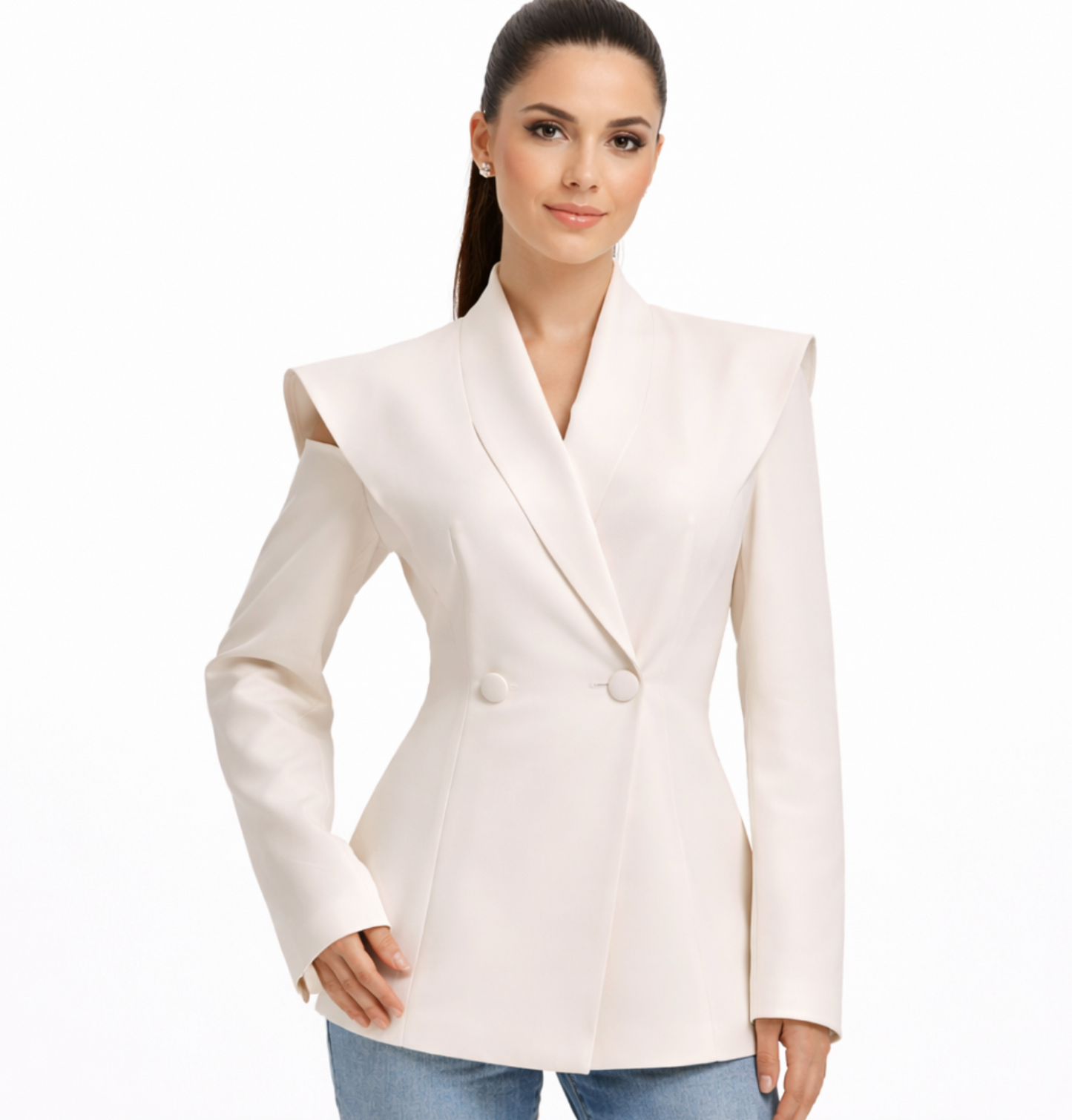Blazer Femme Structuré Épaules Marquées