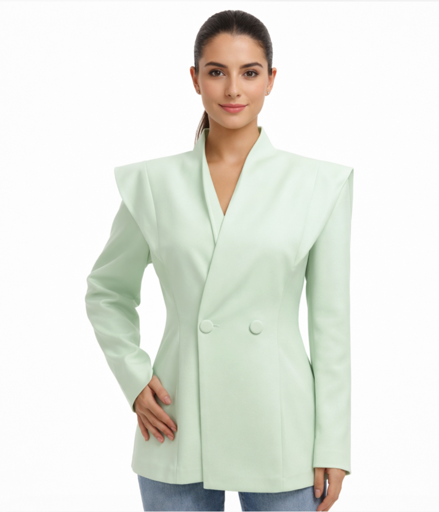 Blazer Femme Structuré Épaules Marquées