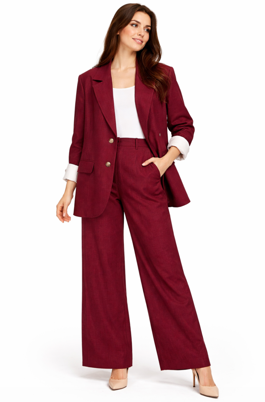 Ensemble Tailleur Femme 2 Pièces Chic – Blazer + Pantalon Fluide – Coupe Élégante