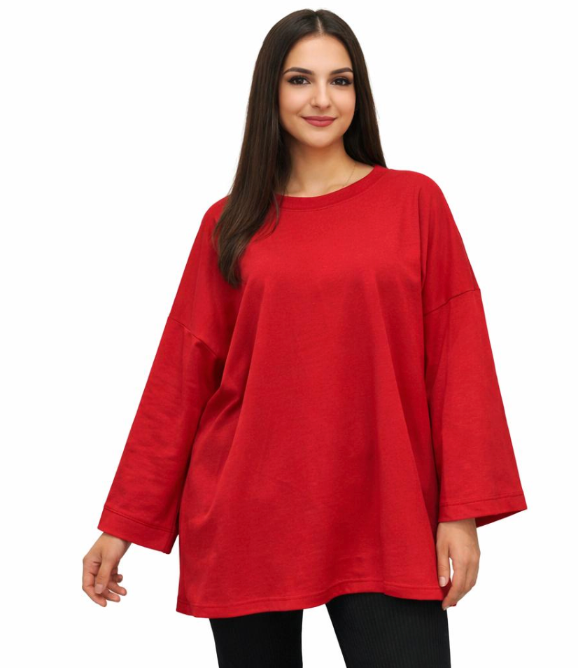 T-shirt Oversize Femme 100 % Confort – Haut Long Fluide Taille Unique