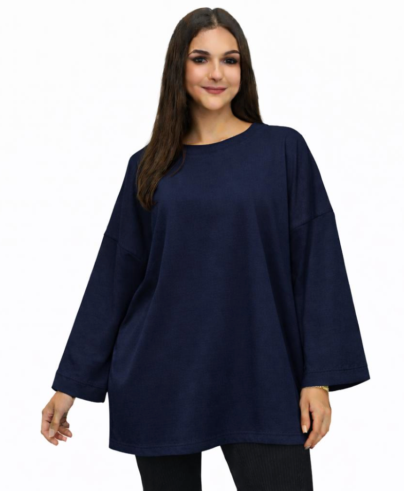 T-shirt Oversize Femme 100 % Confort – Haut Long Fluide Taille Unique