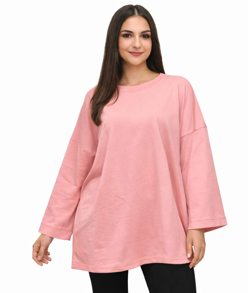 T-shirt Oversize Femme 100 % Confort – Haut Long Fluide Taille Unique