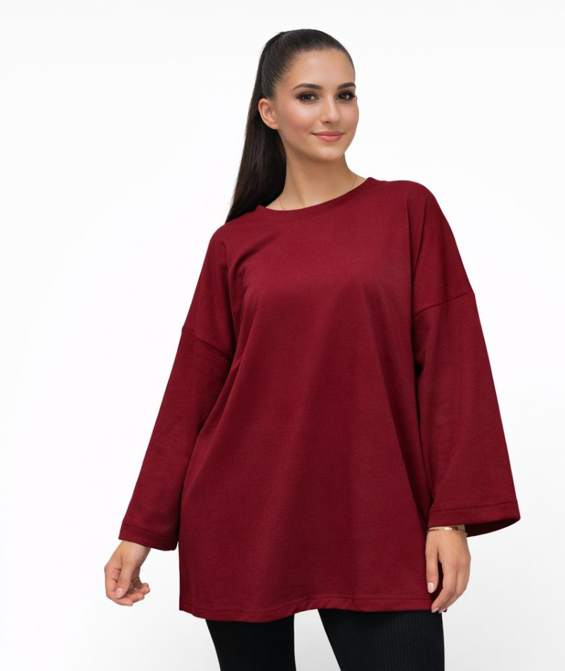 T-shirt Oversize Femme 100 % Confort – Haut Long Fluide Taille Unique